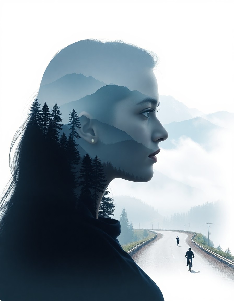 AI editor rsp editing trending — double exposure travel poster example