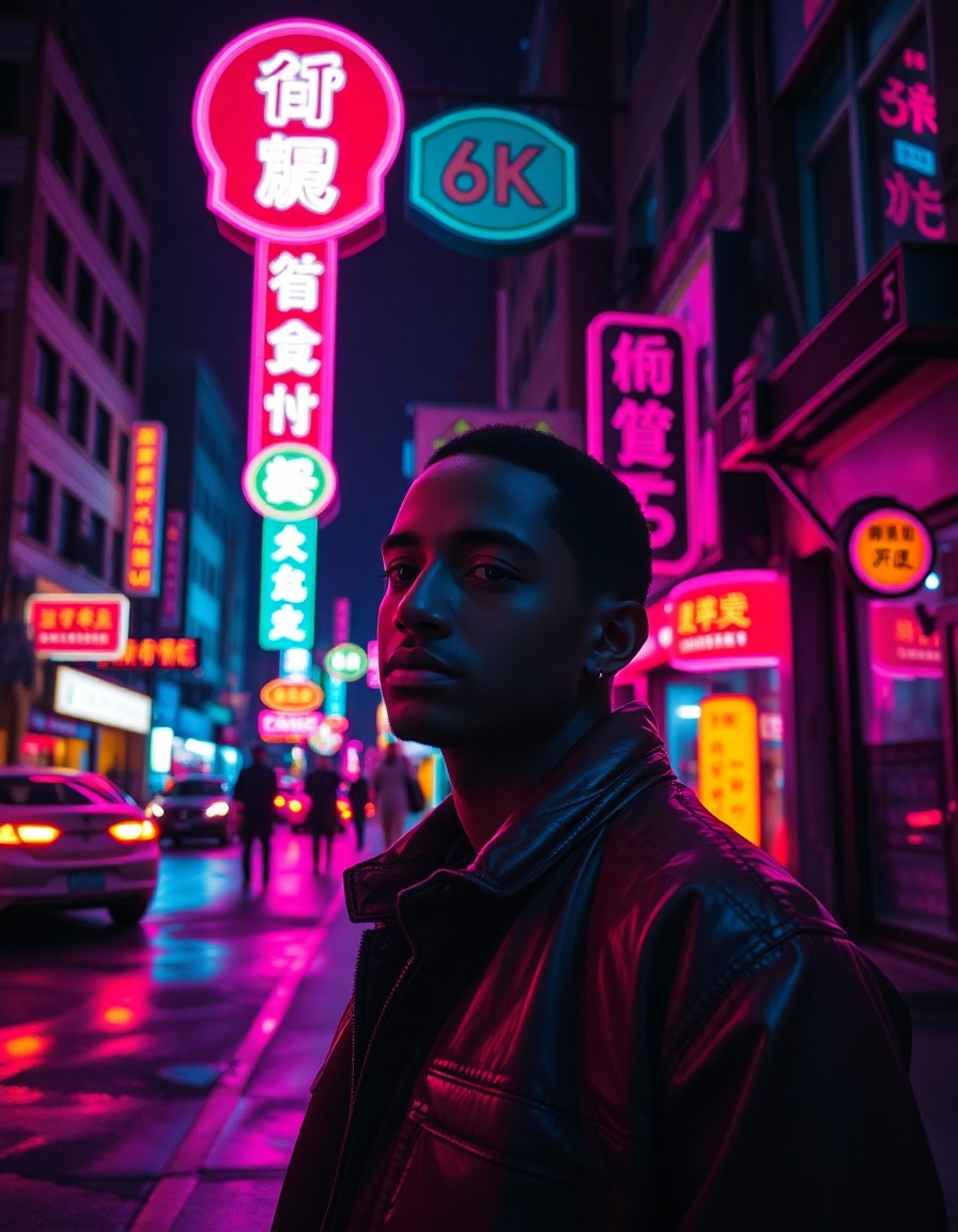 RSP neon night urban portrait